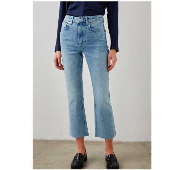 MSRP $198 Rails The Sunset Crop Slim Flare - High Rise Crop - Snowbird - Size 30 - Picture 1 of 9